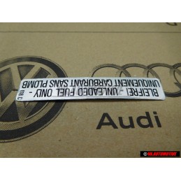 VW Original Adhesivo 'Unleaded' Fuel Only / Uniquement - 000010018C
