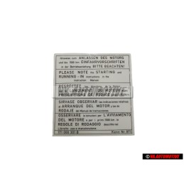 VW Original Rotulo Explicativo - 171000301B