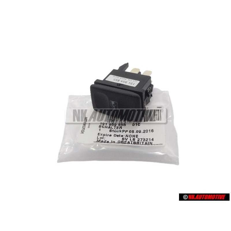 VW Original Conmutador P. Levantavidrios Electrico Negro - 191959855 01C