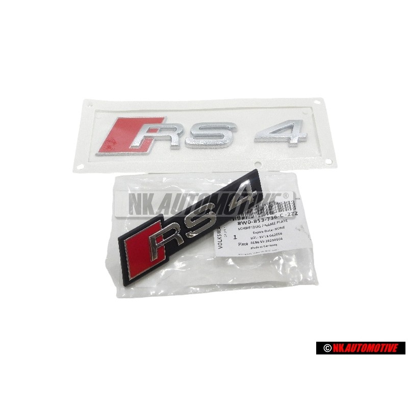 Audi Original SET Rotulo Insignia Emblema Frente & Trasero - RS4 B9 (8W)