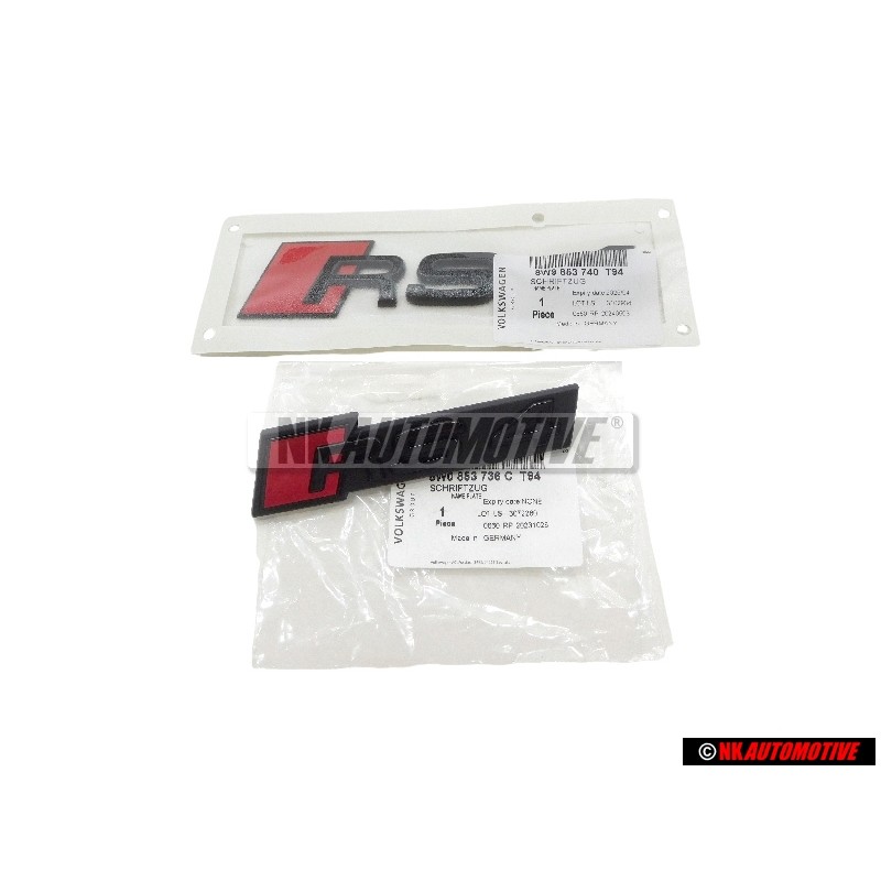 Audi Original SET Rotulo Insignia Emblema Frente & Trasero Negro - RS4 B9 (8W)