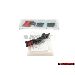 Audi Original SET Rotulo Insignia Emblema Frente & Trasero Negro - RS6 C8 (4A)