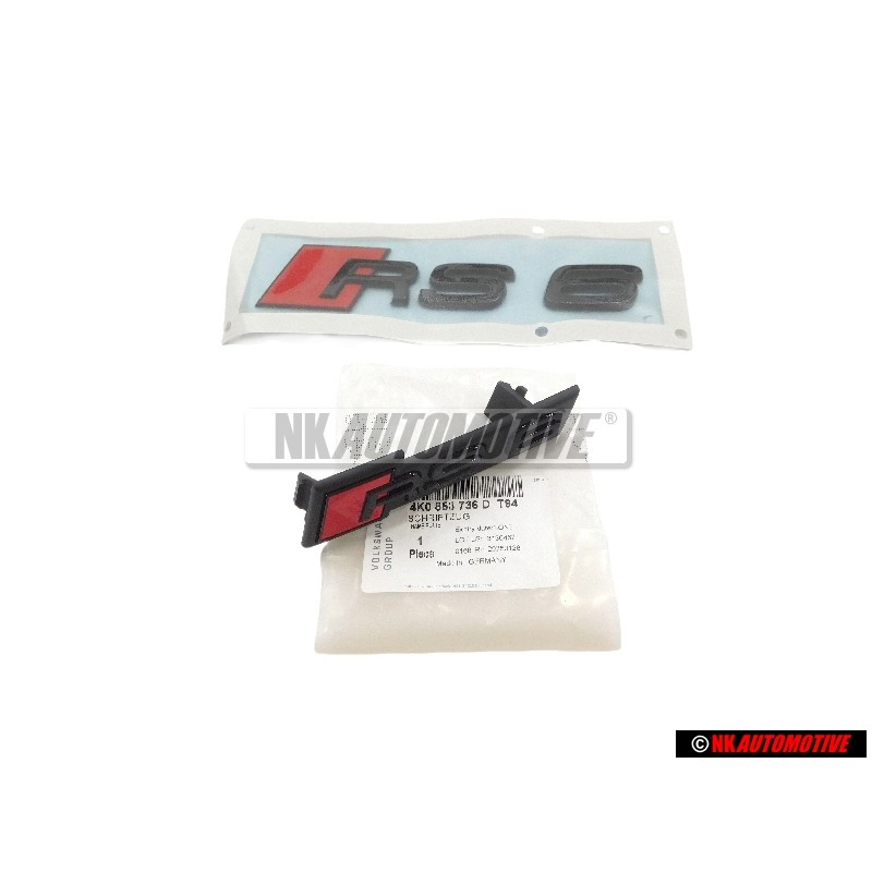 Audi Original SET Rotulo Insignia Emblema Frente & Trasero Negro - RS6 C8 (4A)