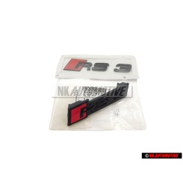 Audi Original SET Rotulo Insignia Emblema Frente & Trasero Negro - RS3 FL (8V)