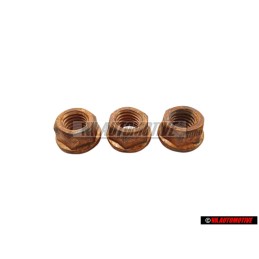 3x VW Original Tuerca De Collar Hexagonal, Autoasegurante - N 90200201