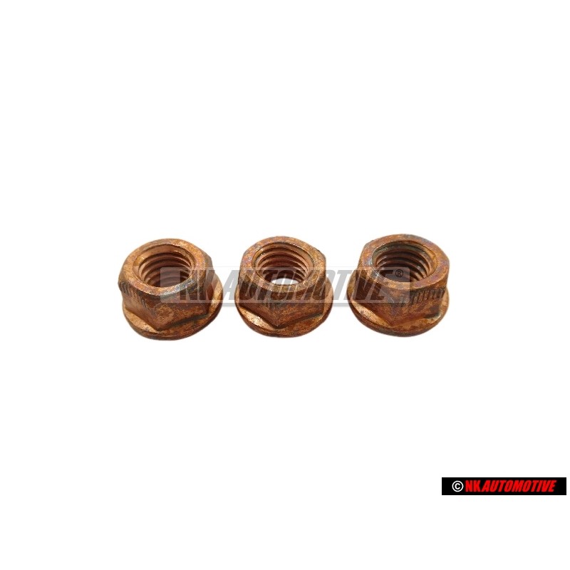3x VW Original Tuerca De Collar Hexagonal, Autoasegurante - N 90200201