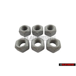 6x VW Original Tuerca Hexag., Autoblocante - N 10209009