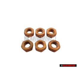 6x VW Original Tuerca Hexagonal - N 01100822