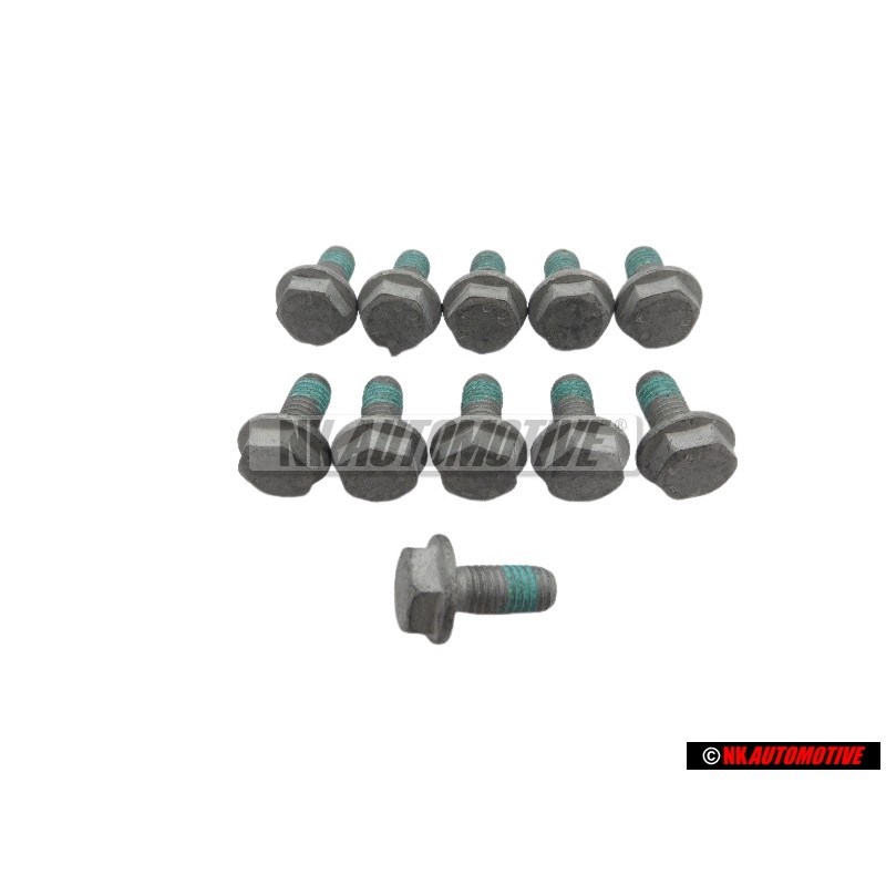 11x VW Original Tornillo Hexagonal Con Collar - N 90063905