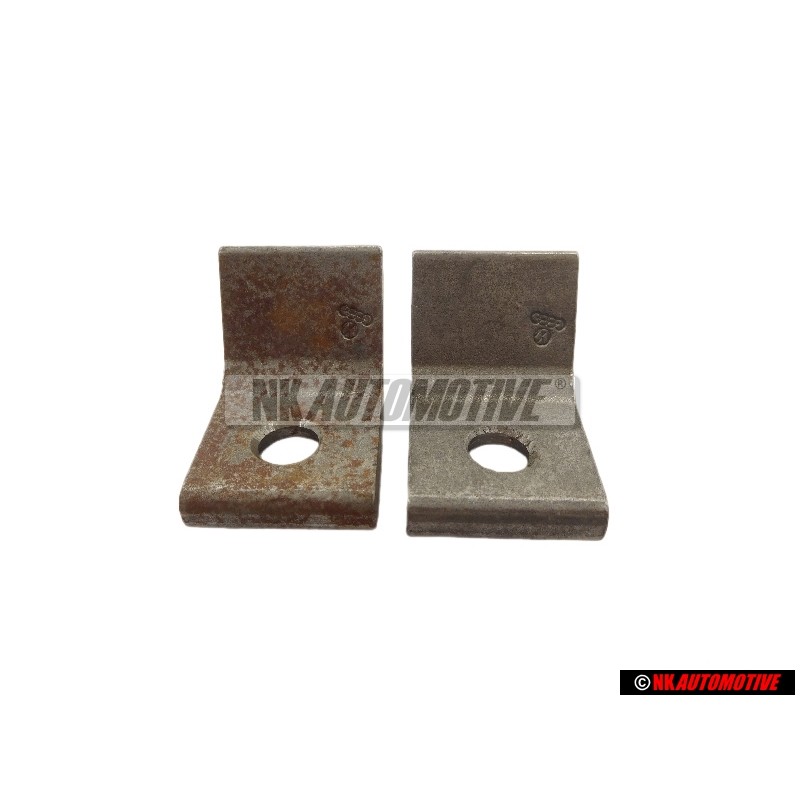2x VW Original Placa De Fijacion Para Bisagra De Puerta - 323809653