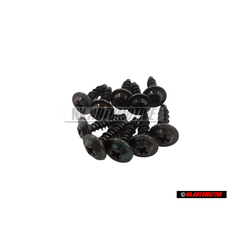10x VW Original Tornillo Cabeza Ranurada Plast - 433862195