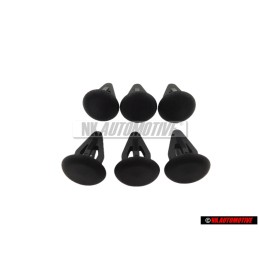 6x VW Original Clip Negro Satinado - 801867299 01C
