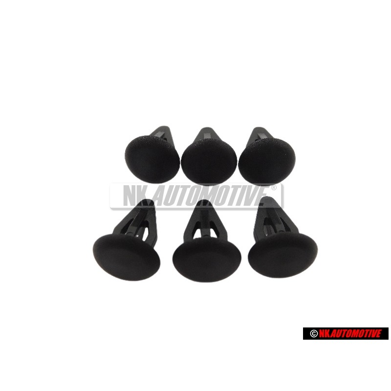 6x VW Original Clip Negro Satinado - 801867299 01C
