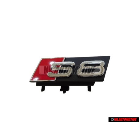 Genuine Audi S8 Front Grill Badge Emblem Black Chrome Red - 4H0853740
