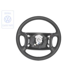 VW Original Volante Direccion (Cuero) Negro - 155419091 AFL