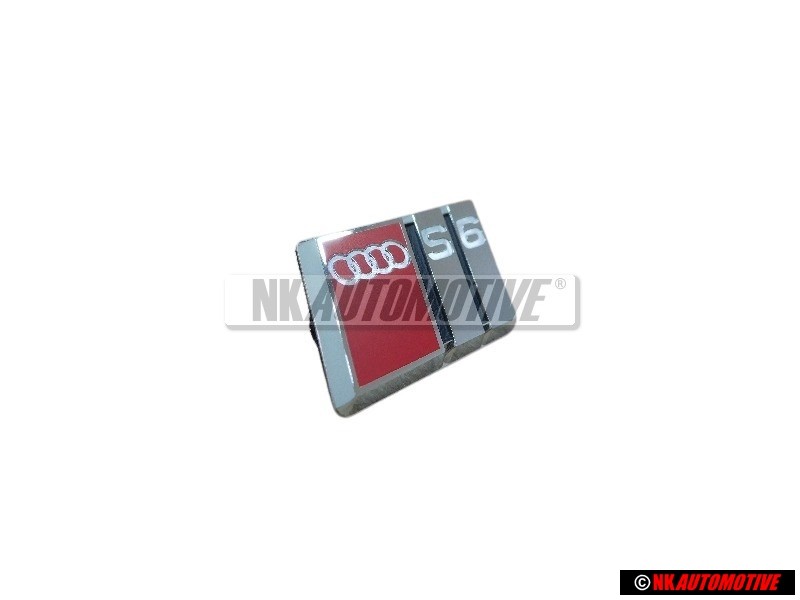 Audi Original S6 Volante Rotulo Insignia Emblema Cromo Rojo - 4A0419685A