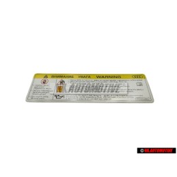 Audi Original Placa Ident. 'Cuidado Alta Tension, Antes De Tocar - 8K0010520F