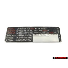 VW Original Adhesivo 'Atencion' Cambiar La Correa Dentada - 028010227E