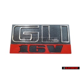VW Original GLI 16V Frente Rotulo Insignia Emblema Negro Rojo - 165853679E