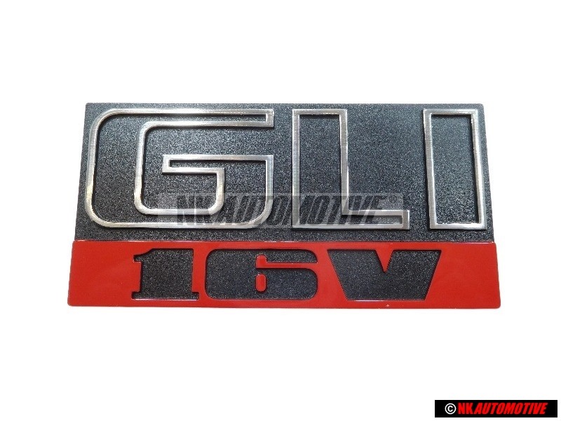 VW Original GLI 16V Frente Rotulo Insignia Emblema Negro Rojo - 165853679E