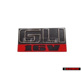 VW Original GLI 16V Frente Rotulo Insignia Emblema Negro Rojo - 165853679E
