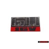 VW Original GLI 16V Frente Rotulo Insignia Emblema Negro Rojo - 165853679E