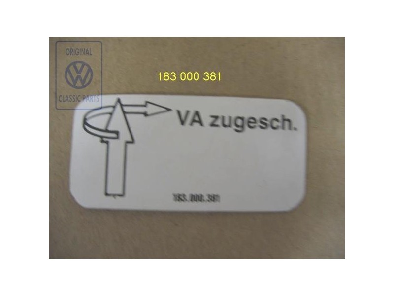 VW Original Rotulo Explicativo - 183000381