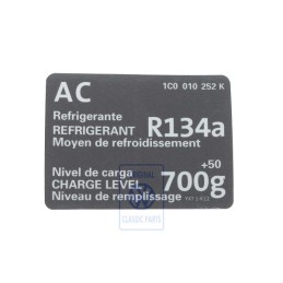 VW Original Adhesivo P.Acondicionador Aire - 1C0010252K