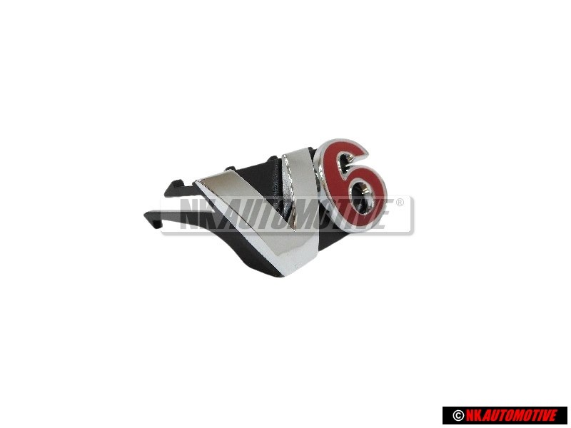 VW Original V6 Frente Rotulo Insignia Emblema Cromo Rojo - 1J6853679A GQF