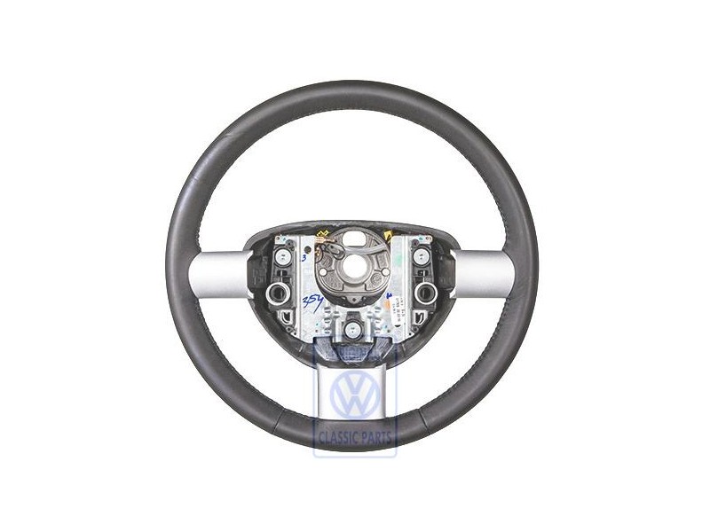 VW Original Volante Direccion (Cuero) Negro/Azul Mecato - 1C0419091BBNMA