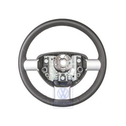 VW Original Volante Direccion (Cuero) Negro/Rojo - 1C0419091BTTBH