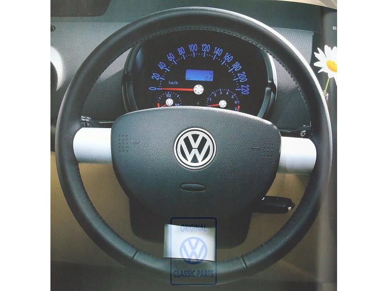 VW Original Volante Direccion (Cuero) Negro - 1C0419091CGE74