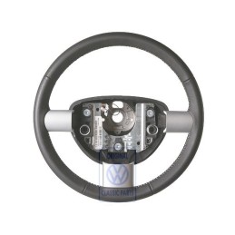 VW Original Volante Direccion (Cuero) Negro/Blanco - 1C0419091DCYXX