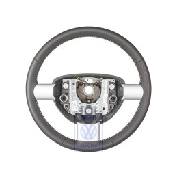 VW Original Volante Direccion (Cuero) Negro/Blanco - 1C0419091DFYXX