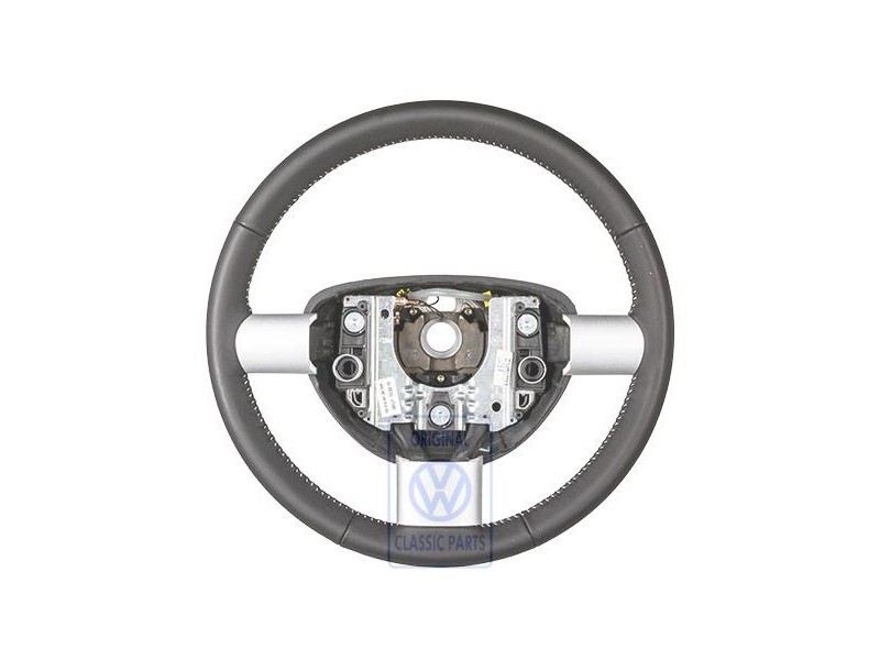 VW Original Volante Direccion (Cuero) Negro/Blanco - 1C0419091DFYXX