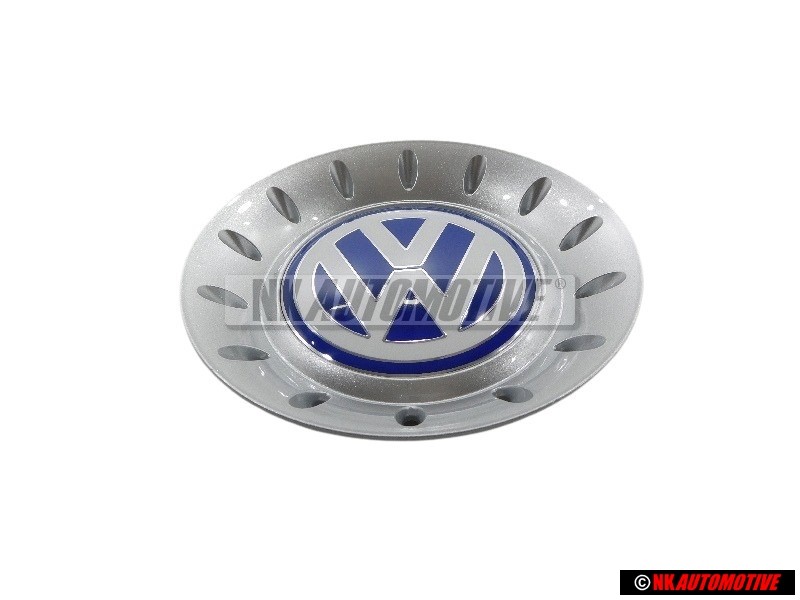 VW Original Tapacubos Plata Brillante/Azul/Blanco - 1C0601149C GTT