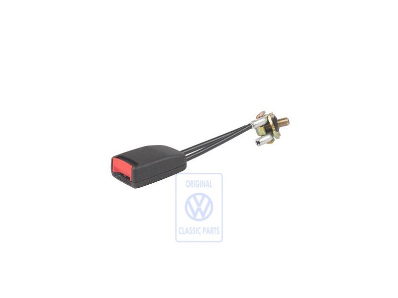 VW Original Cierre De Cinturon Negro Satinado/Rojo Fuego - 1C0858676 FCN