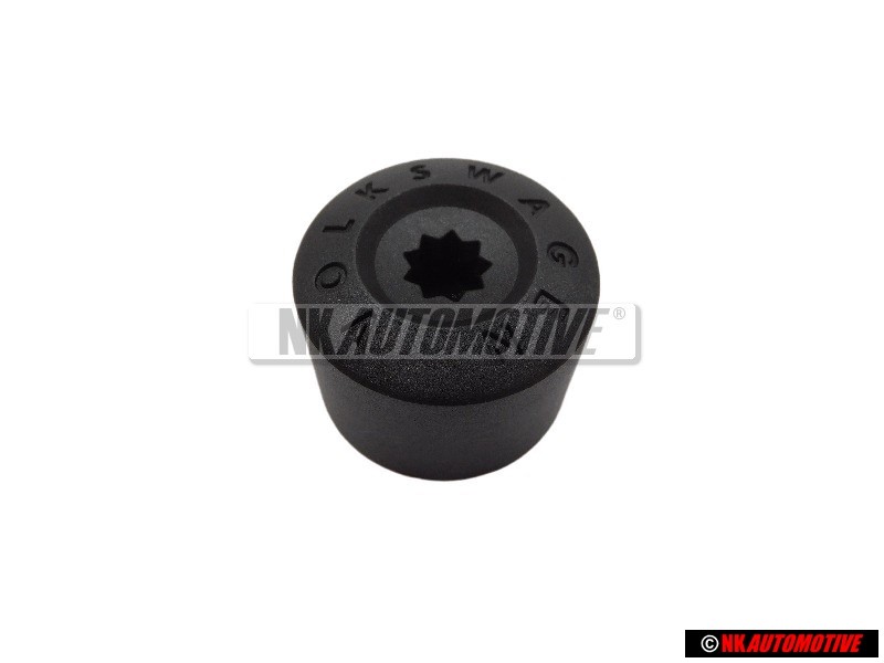 VW Original Capuchon P. Tornillo Rueda Negro Satinado - 6X0601173B 9B9