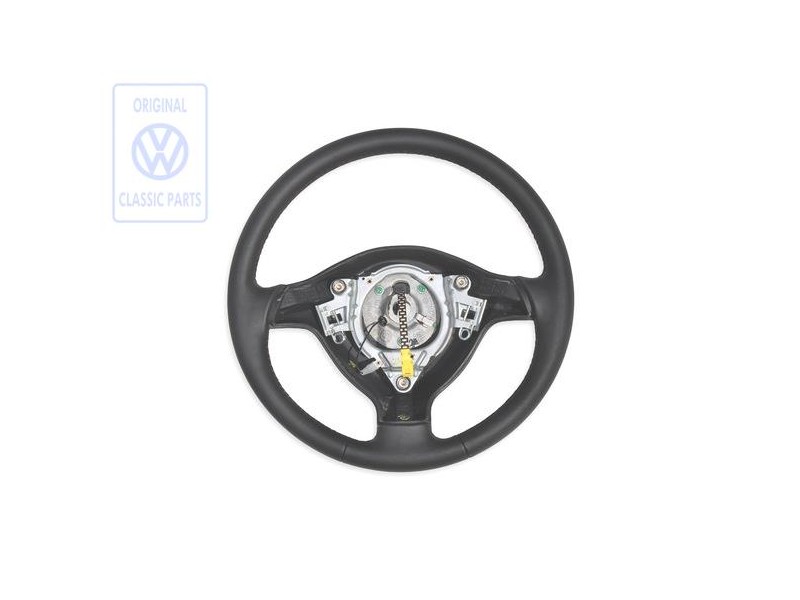 VW Original Volante Direccion (Cuero) Negro/Naranja Tropic - 1E0419091E HCB