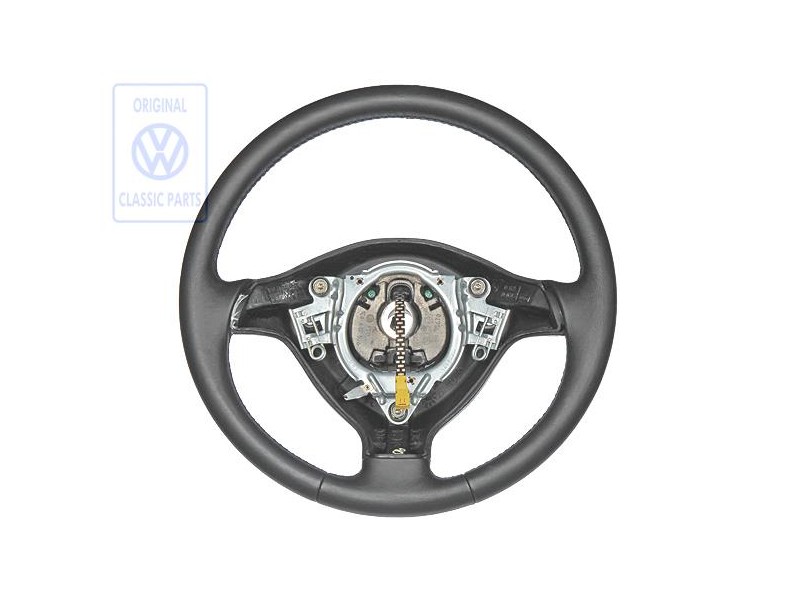 VW Original Volante Direccion (Cuero) Negro - 1E0419091F E74