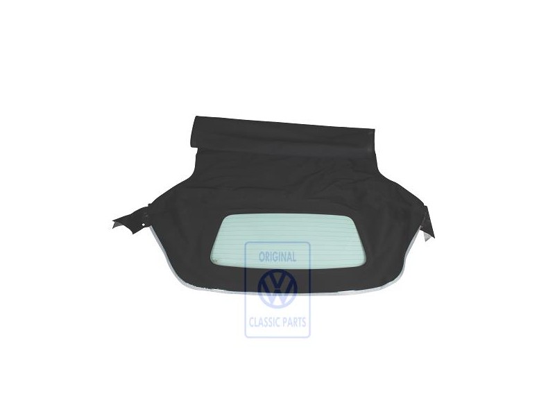VW Original Forro De Capota Tela Con Luneta Trasera Negro - 1E0871035K C90