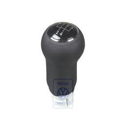 VW Original Pomo Palanca Cambio (Cuero) Negro - 1J0711141M E74