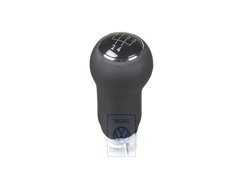 VW Original Pomo Palanca Cambio (Cuero) Negro - 1J0711141M E74