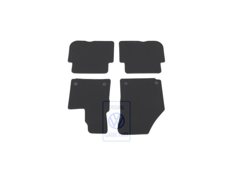 VW Original 1 Juego Alfombrillas Negro/Gris Plata - 1T2863011E RII