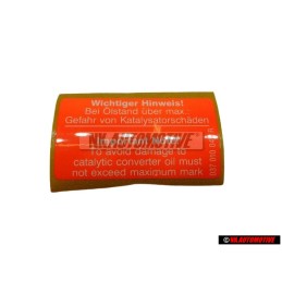 VW Original Placa Identific. Danos En El Catalizador Attention - 077010116A