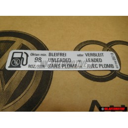 VW Original Placa De Identificacion Octano Min. 