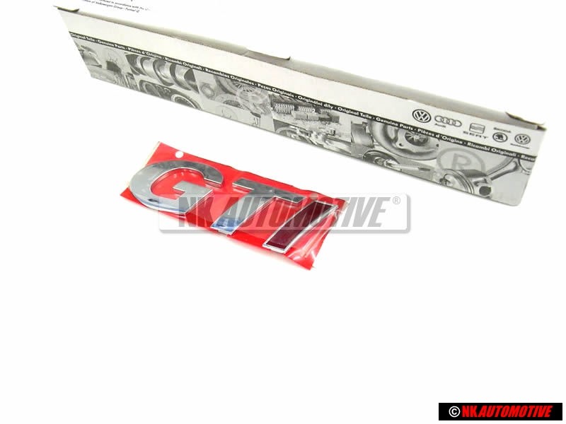 VW Original GTI Trasero Rotulo Insignia Emblema Cromo Rojo - 377853687CK