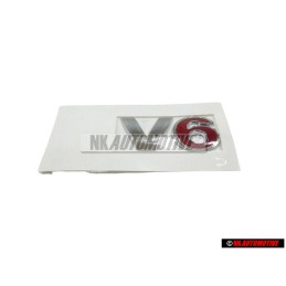 VW Original V6 Trasero Rotulo Insignia Emblema Cromo Rojo - 1J0853675H GQF