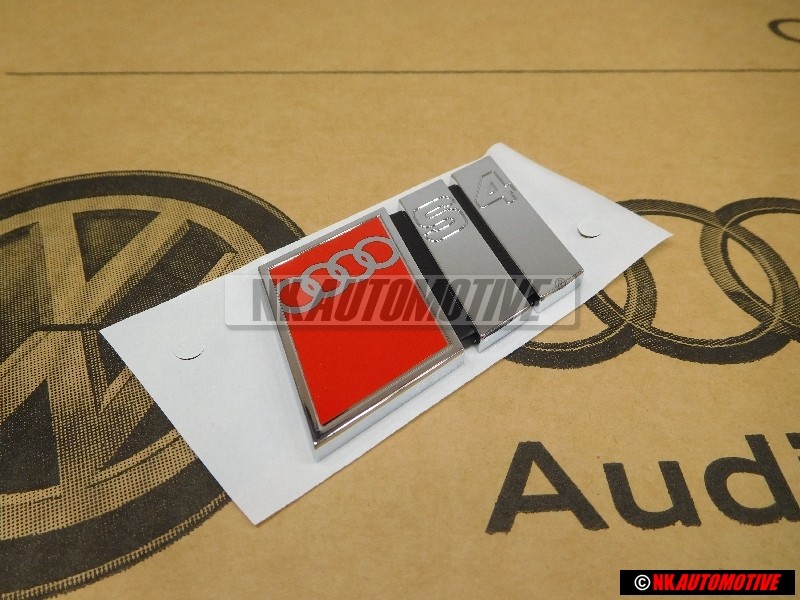 Audi Original S4 Trasero Rotulo Insignia Emblema Cromo Rojo - 8D0853737B 2ZZ
